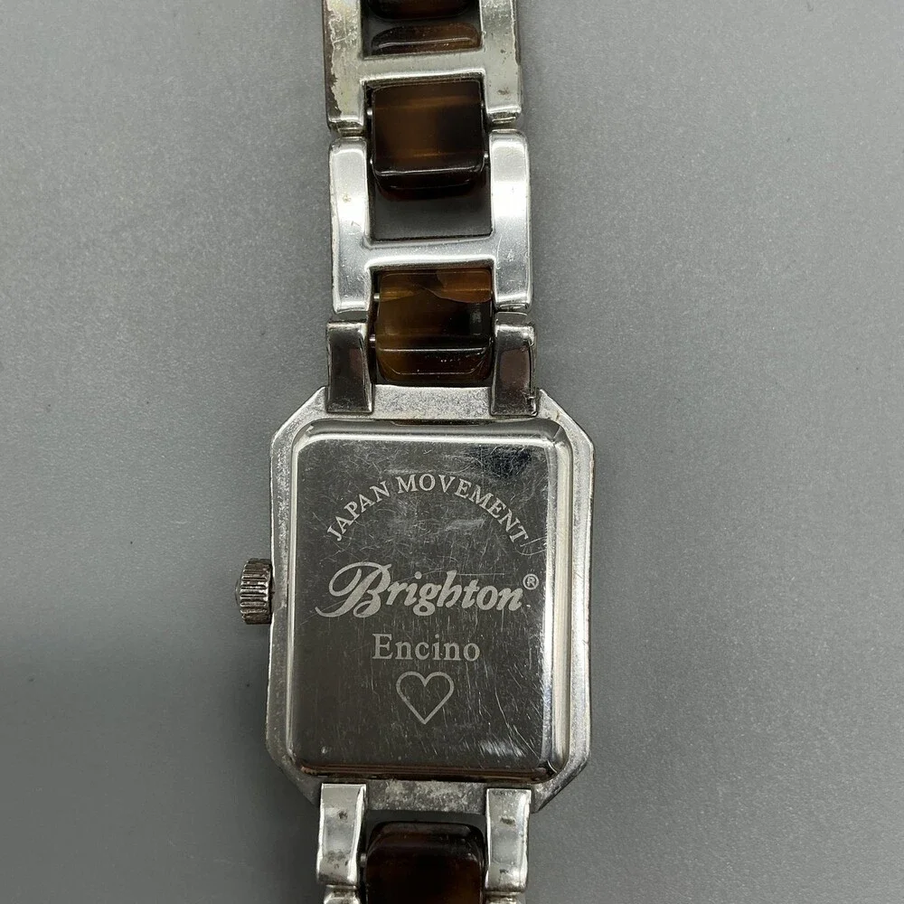 Brighton Encino Womens Watch 23mm Silver Tone Resin Bracelet New Battery 6.75